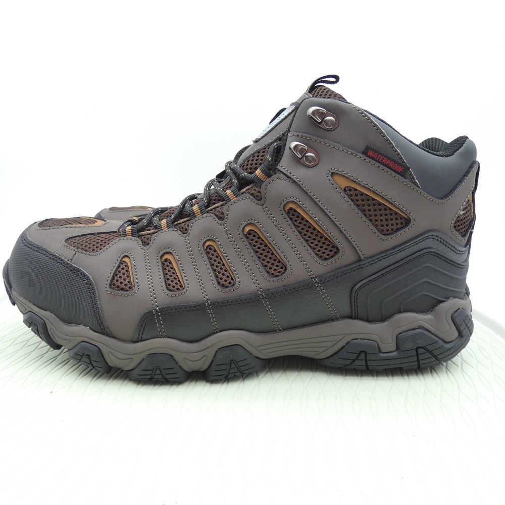 Skechers Work Mens Steel Toe Waterproof Boots Brown Black 77054 Size 13 NEW